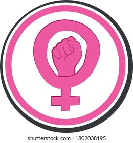 women equality gender sing. can use for print or web. girls power symbol. we can do it;