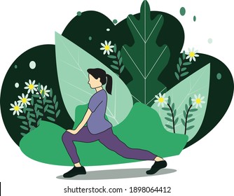 women exercising doing leg stretches in the garden