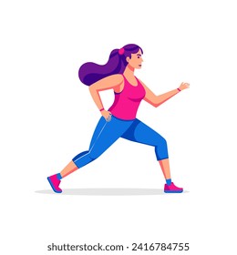 Women exercising. Flat graphic vector illustration on white background.