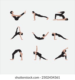 women exercize vector isulated on white background