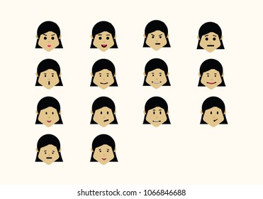 Women expressions flat vector design