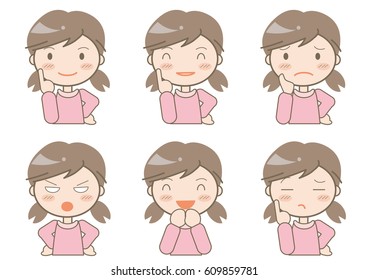 women expressions set / girls image