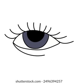 women eye hand drawn color vector illustration