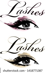 Women Eye Make Up Logo Fashion