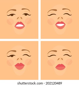 Women face emotions