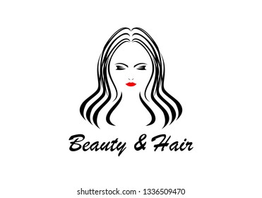 Women Face Hair Salon Logo Vector Stock Vector (Royalty Free ...