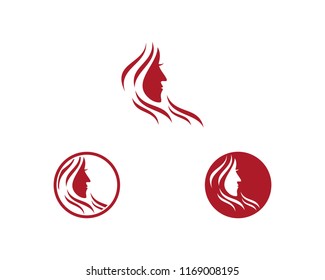 women face silhouette character illustration logo icon vector