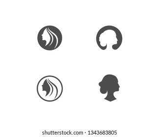 women face silhouette character illustration logo icon vector