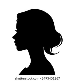 Women face silhouette flat vector illustration