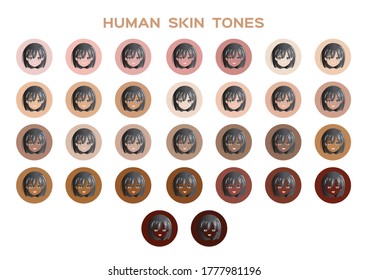 women face and skin tone color