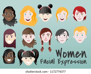 women facial expressions