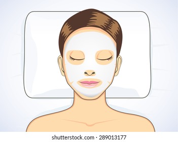 Women facial mask while sleeping for beauty skin treatment