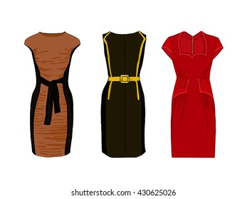 Women fancy dress on the figure. Vector.