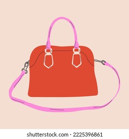 Women fashion bag. Lady accessories vector flat illustration