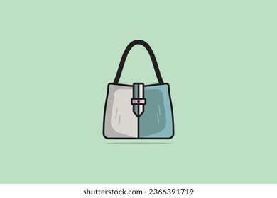 Women Fashion Clutch Leather Purse or Bag vector illustration. Beauty fashion objects icon concept. Modern rectangular evening handbag vector design.