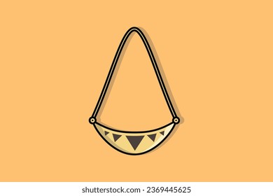 Women Fashion Gold Neck Necklace vector illustration. Beauty fashion objects icon concept. Modern design event neck necklace vector design.