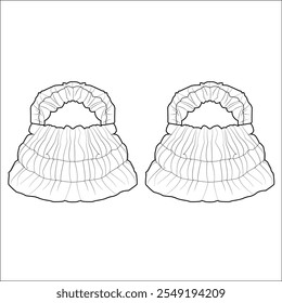 Women fashion handbags collection, vector sketch illustration.