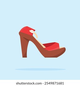 Damenmode, High Heels Icon im flachen Stil geeignet für Poster und Web-Icons