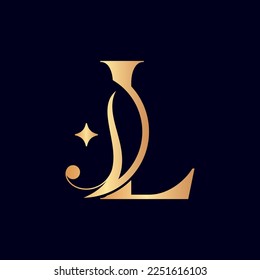 women fashion hotel luxury logo letter L