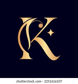 women fashion hotel luxury logo letter K