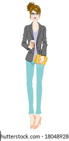 Women fashion, intellectual, Full Length