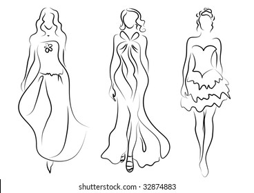 women fashion, vector