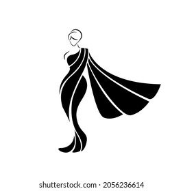 women figure with saree vector.