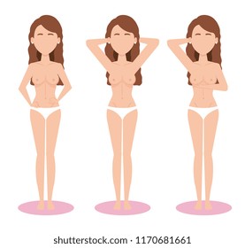 women figures with breast cancer test