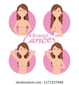 women figures with breast cancer test