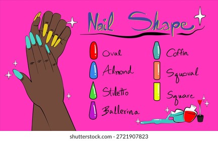 Uñas de las mujeres con patrón de forma de uña