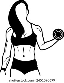 women fitness club emblem training women body builder silhouette