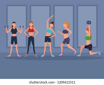 women fitness doing exercise