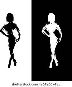 women fitness gym model logo design