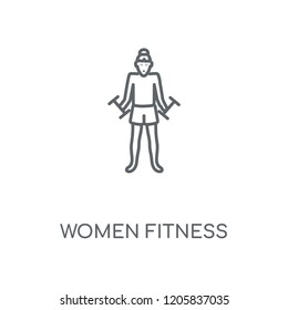 Women Fitness linear icon. Women Fitness concept stroke symbol design. Thin graphic elements vector illustration, outline pattern on a white background, eps 10.