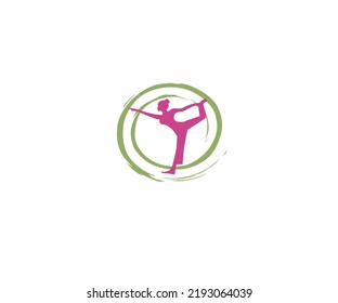 women fitness logo design vector