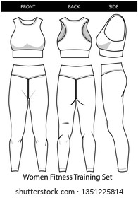 Women Fitness Training Set vector template
