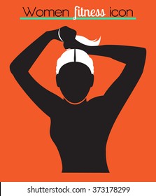 Women fitness vector icon/logo/emblem for gym