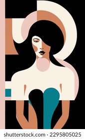 women flat bold character design illustration | feminine illustration design