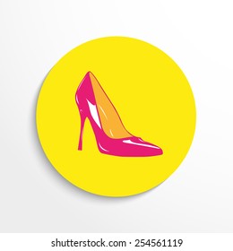 Women flat shoe icon illustration