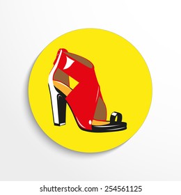 Women flat shoe icon illustration