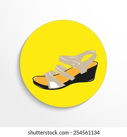 Women flat shoe icon illustration