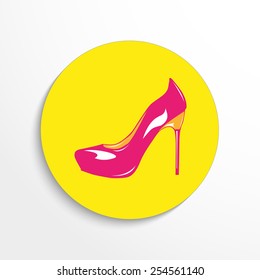 Women flat shoe icon illustration