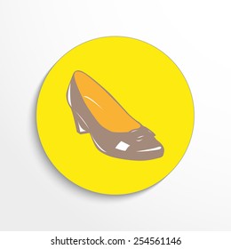 Women flat shoe icon illustration