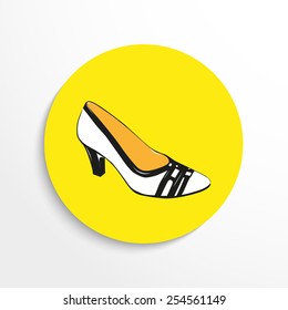 Women flat shoe icon illustration