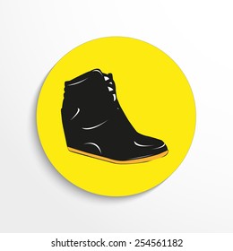 Women flat shoe icon illustration