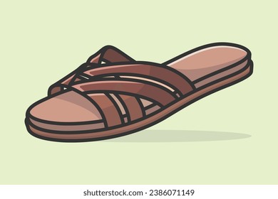 Frauen Flache Slipper Schuhe, Vektorgrafik. Beauty-Mode-Objekte Symbol-Konzept. Modische Frau einzigartigen Slipper Vektordesign.