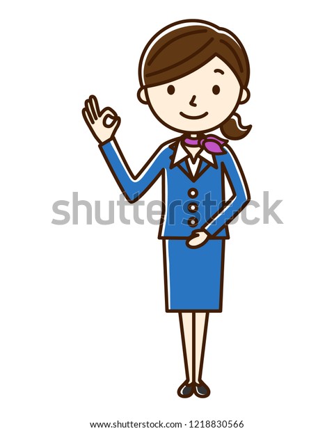 Women Flight Attendant Stock Vector (Royalty Free) 1218830566