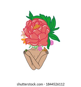 Women flower vector logo template