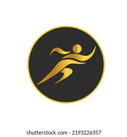 women fly angel gold logo design award and wings with silhouette style