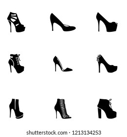 Women footwear icon set vector